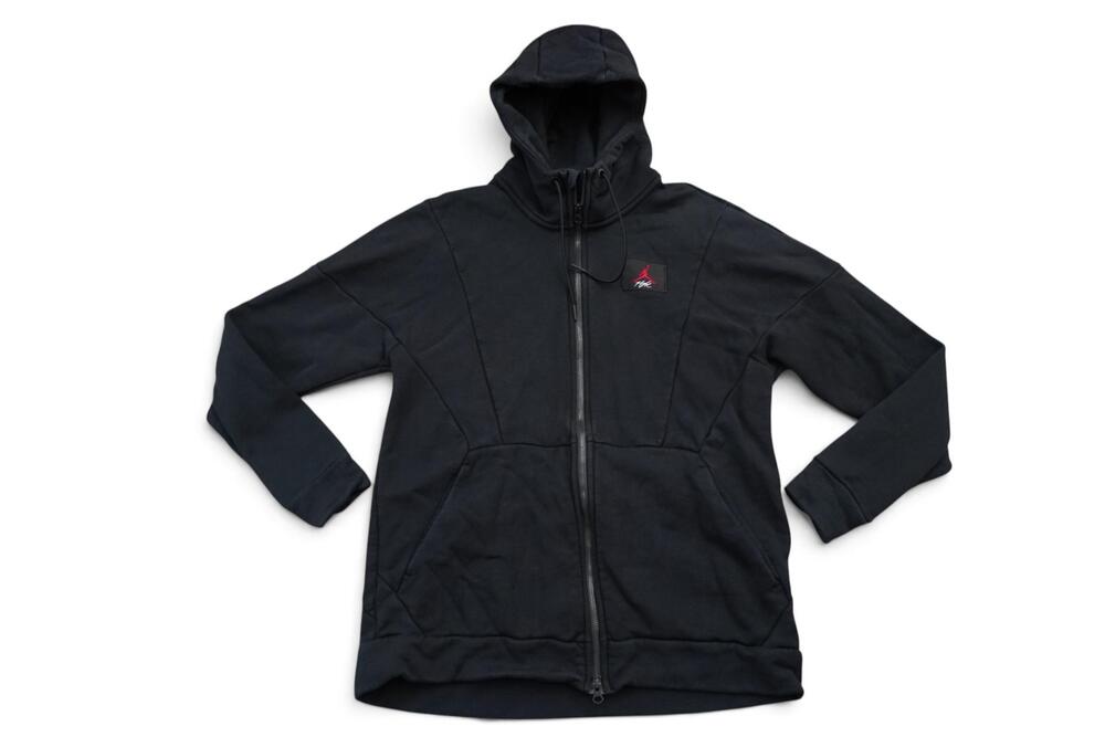 Jordan Hoodie Mens Large Black Full Zip Fleece Sweatshirt Jumpman Logo Patch